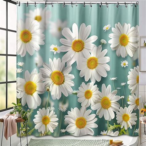 daisy shower curtain|white daisy shower curtain.